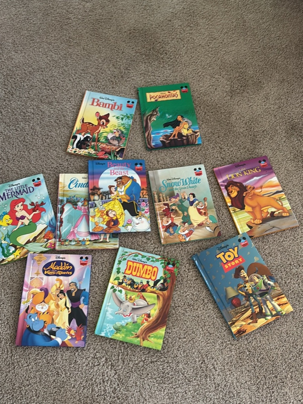 Disney Hardcover Classic Storybook Set - Green, Blue, Purple, Yellow, Red